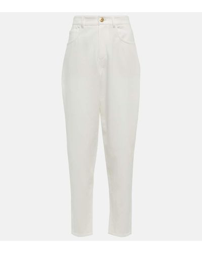 Brunello Cucinelli High-rise Straight-leg Pants - White