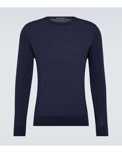 Kiton Wool Crewneck Sweater - Blue