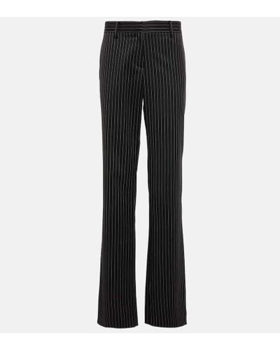 Magda Butrym Pinstripe Low-rise Straight Wool Pants - Black