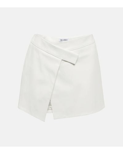 The Attico Mini-jupe portefeuille Cloe en cuir - Blanc