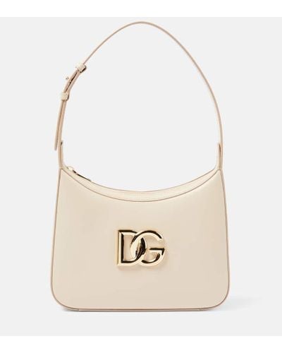 Dolce & Gabbana 3.5 Small Dg Leather Shoulder Bag - Natural