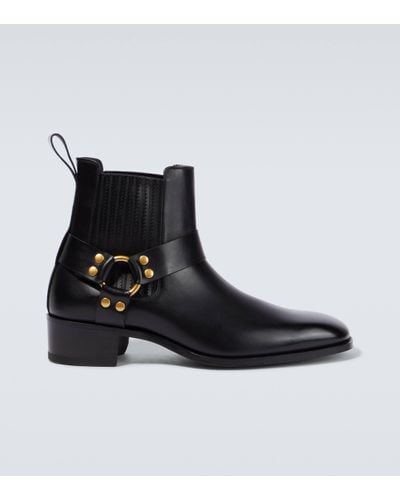 Tom Ford Leather Ankle Boots - Black