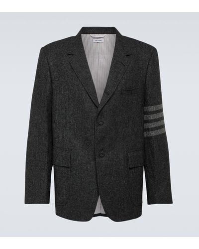 Thom Browne Blazer 4-Bar en tweed de laine - Noir