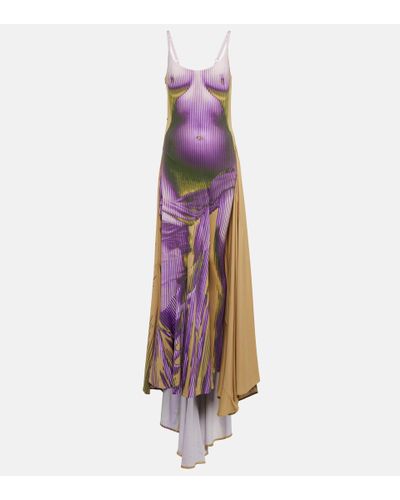 Y. Project X Jean Paul Gaultier Body Morph Maxi Dress - Purple