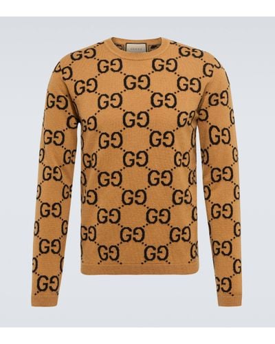 Gucci gg Supreme Intarsia Wool Jumper - Brown