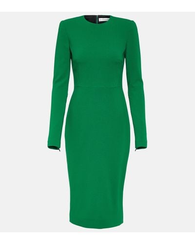 Victoria Beckham Wool-blend Midi Dress - Green