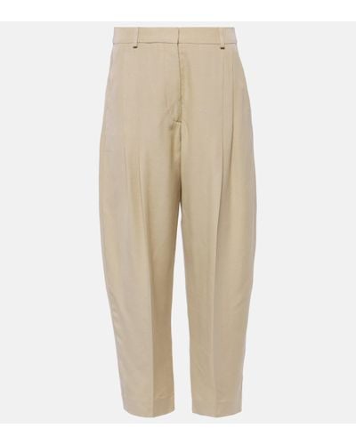 Stella McCartney Pantalon Iconic raccourci a taille haute - Neutre