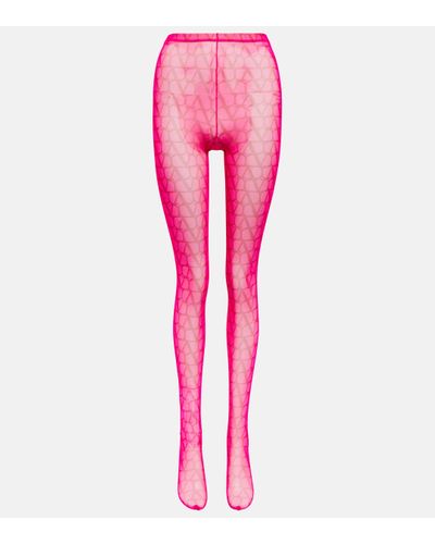 Valentino Toile Iconographe Tights - Pink