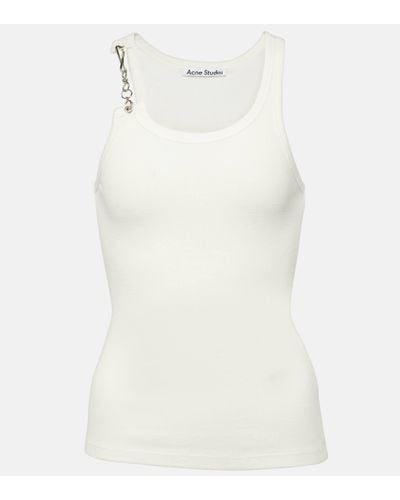 Acne Studios Chain-detail Cotton Jersey Tank Top - White