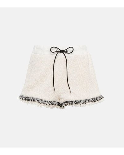 Sacai Shorts de tweed con cordon - Blanco