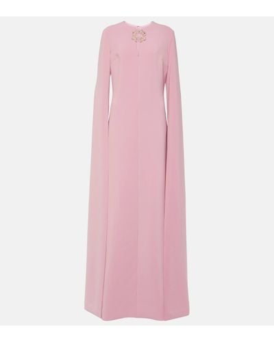 Elie Saab Embellished Caped Gown - Pink