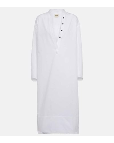 Khaite Brom Cotton Midi Dress - White