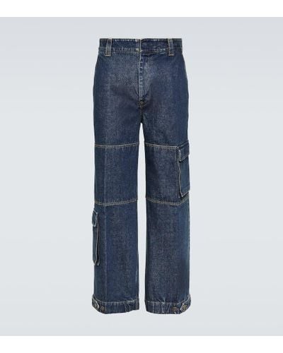 Gucci Wide-Leg Cargo-Jeans - Blau