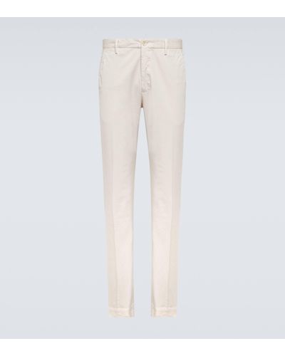 Incotex Cotton Straight Trousers - Natural
