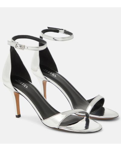 Isabel Marant Silver-toned Leather Heels - White