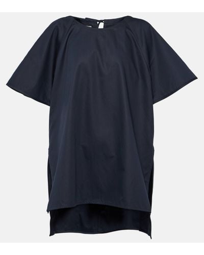 Co. Oversized Tton And Silk T-shirt - Blue