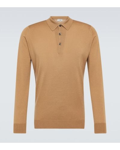 John Smedley Cotswold Wool Polo Sweater - Brown