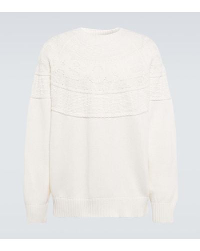 Sacai Pullover aus einem Baumwollgemisch - Weiß