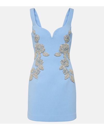 Rebecca Vallance Juliana Embellished Crepe Minidress - Blue
