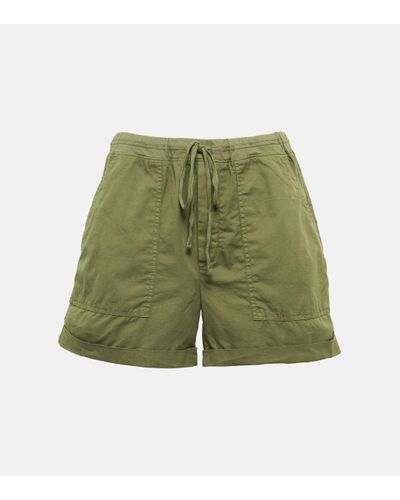 Velvet Tenley Mid-rise Cotton Shorts - Green