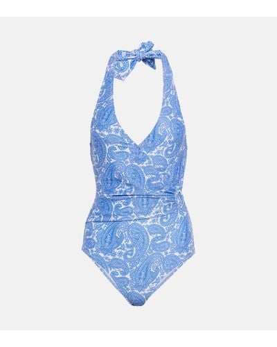 Heidi Klein Cap Mala Printed Swimsuit - Blue