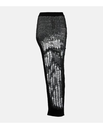 Rick Owens Spider Ziggy Crochet Mohair-blend Skirt - Black