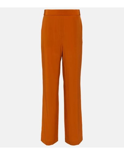 JOSEPH Tova Crepe De Chine Straight Trousers - Orange