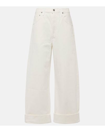 Citizens of Humanity Ayla Mid-rise Wide-leg Jeans - White