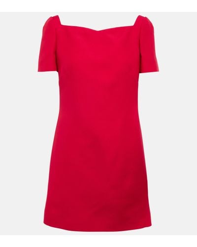 Valentino Wool And Silk Crepe Couture Minidress - Red