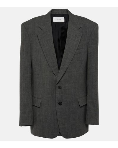 The Row Phil Oversized Virgin Wool Blazer - Black