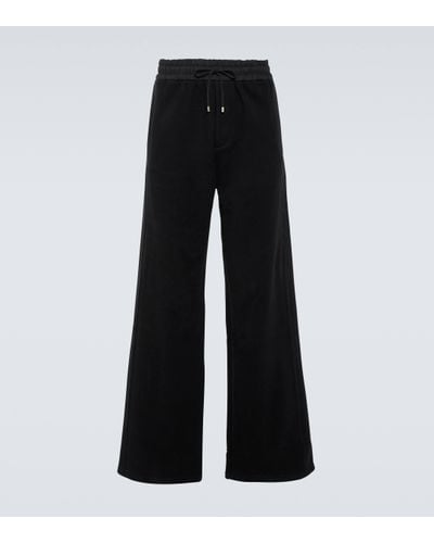 Saint Laurent Pantalon ample en velours - Noir