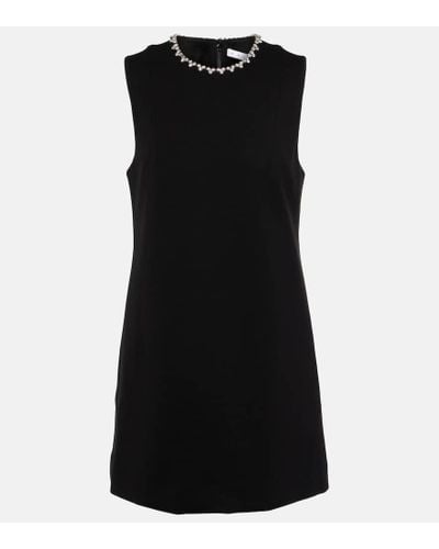 Area Embellished Heart Jersey Minidress - Black