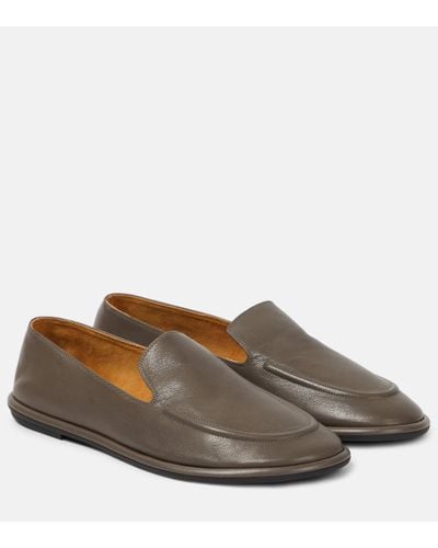The Row Canal Leather Loafers - Brown