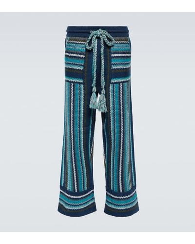 Alanui Pantalones Ushuaia Stories Baja de lana virgen - Azul