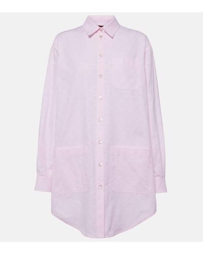 Gucci GG Supreme Oversized Cotton Shirt - Pink