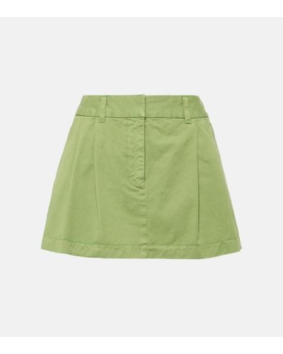 Stella McCartney Minifalda de algodon plisada - Verde