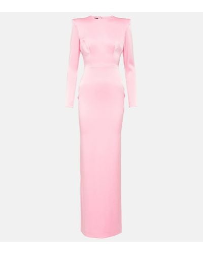 Alex Perry Daley Cutout Satin Crepe Maxi Dress - Pink