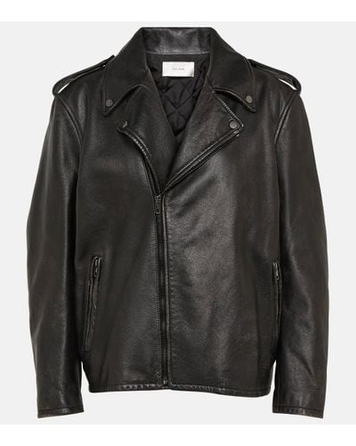 The Row Catilina Leather Biker Jacket - Black