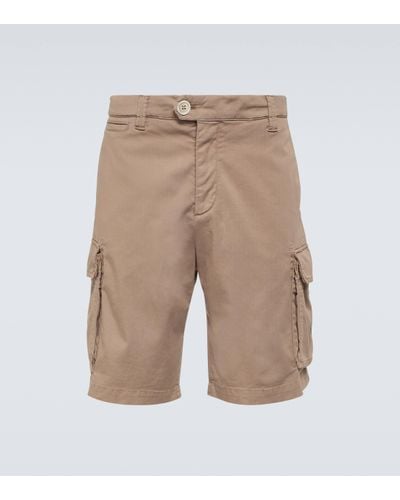 Brunello Cucinelli Cotton-blend Bermuda Shorts - Natural