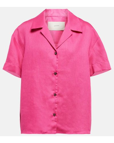 Asceno Camisa Prague de lino - Rosa