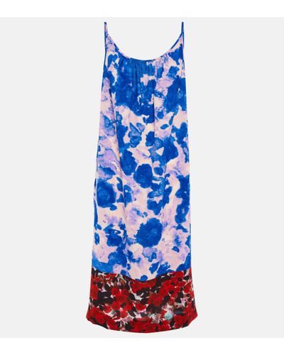 Dries Van Noten Floral Minidress - Blue