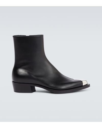 Alexander McQueen Ankle Boots Punk aus Leder - Schwarz