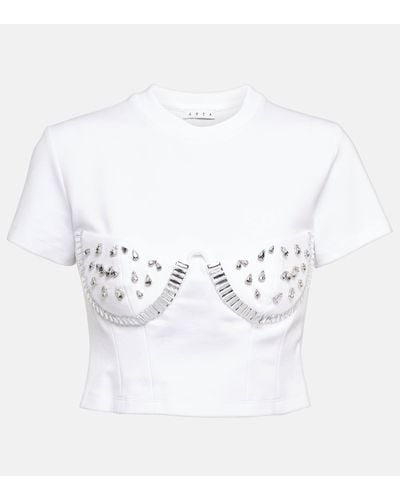 Area Crystal Bustier T-shirt - White