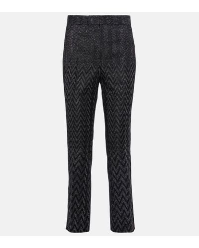 Missoni Zig Zag High-rise Cropped Trousers - Blue