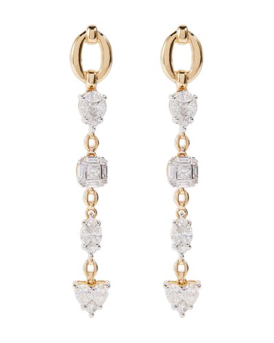 Nadine Aysoy Catena Illusion 18kt Gold Earrings With Diamonds - Metallic