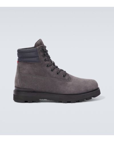 Moncler Peka Suede Ankle Boots - Grey