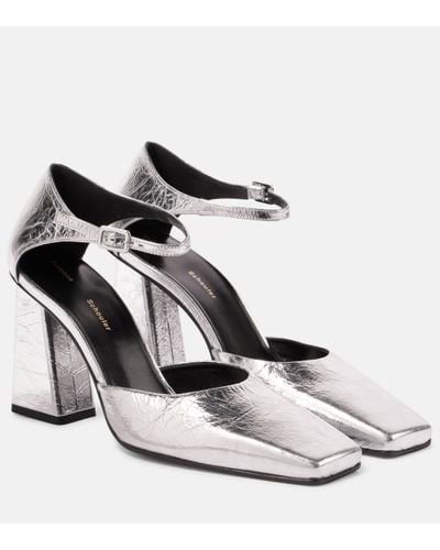 Proenza Schouler Quad Metallic Leather Court Shoes - White