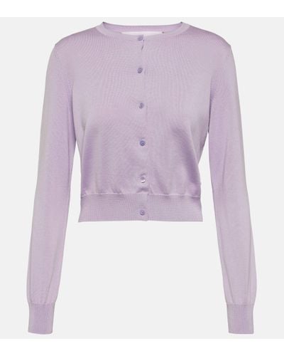 Carolina Herrera Silk And Cotton Cardigan - Purple