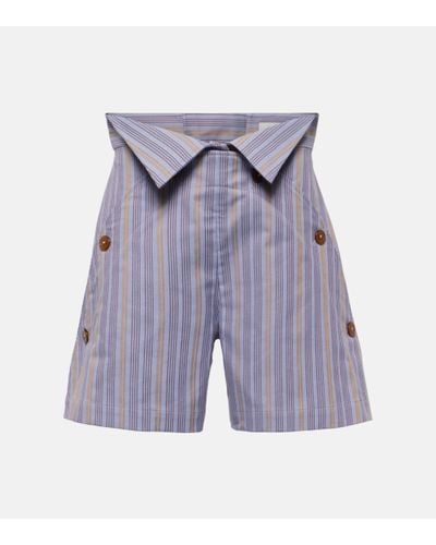 Vivienne Westwood W Cj Striped High-rise Cotton Shorts - Purple