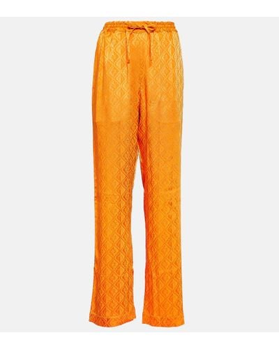 Marine Serre Pantalones de pijama Moon Diamant - Naranja